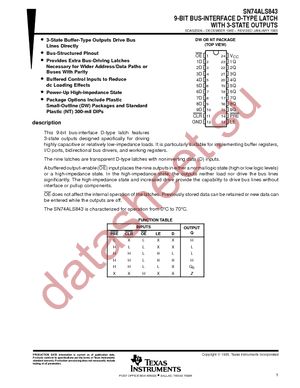 SN74ALS843DWG4 datasheet  